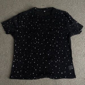 Black Star Pattern T-Shirt